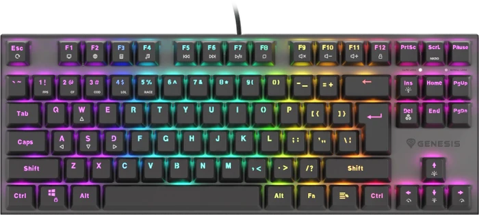 Genesis Thor 303 TKL, schwarz, LEDs RGB, hot-swap, Gaote Outemu BROWN, USB, DE