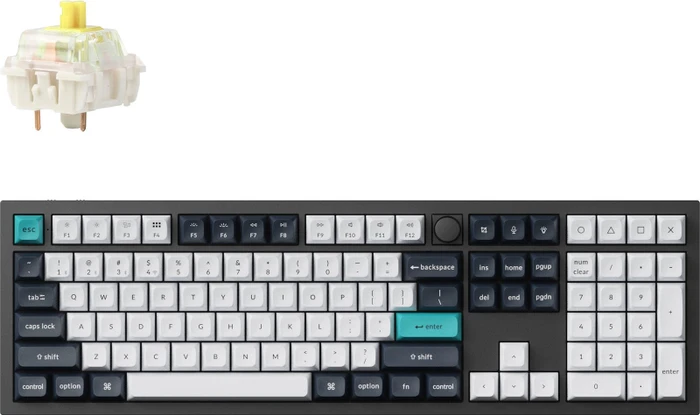 Keychron Q6 Max, Carbon Black, LEDs RGB, hot-swap, Gateron Jupiter BANANA, USB/Bluetooth, US