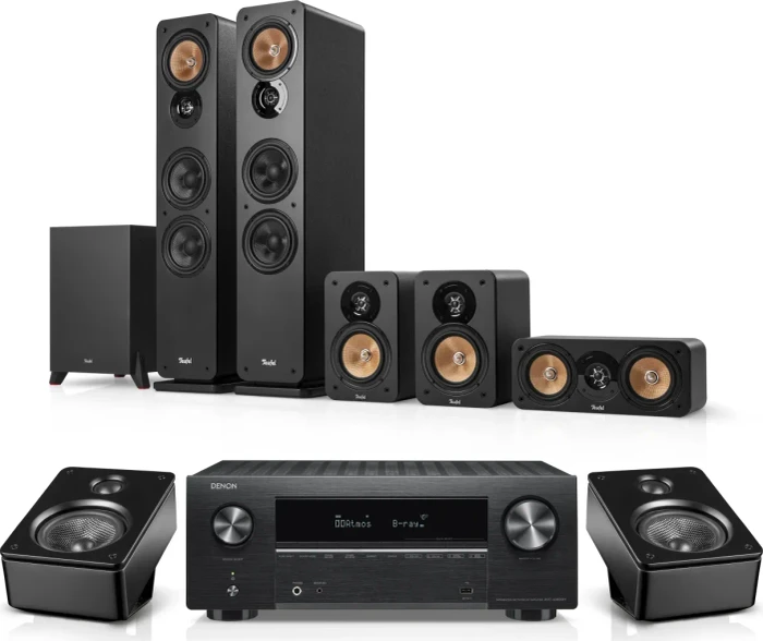 Teufel Ultima 40 Surround 5.1-Set (Mk4) schwarz + Denon X3800H für Dolby Atmos