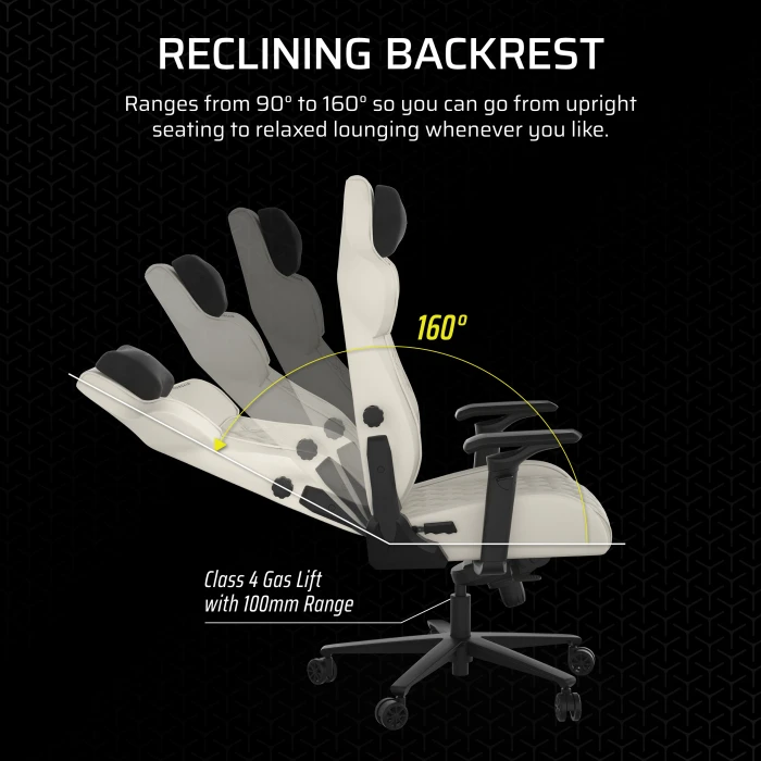 Corsair TC500 LUXE Gamingstuhl, Frost weiß