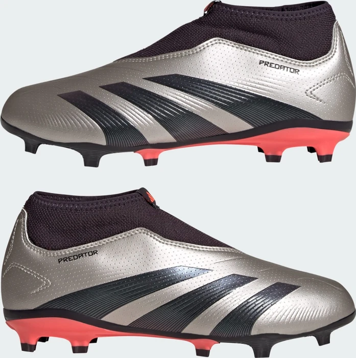 adidas Predator League Laceless FG platinum metallic/aurora black/turbo (Junior)