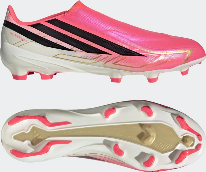 adidas F50 Hyperfast League Laceless FG solar turbo/core black/gold metallic