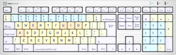 LogicKeyboard ALBA Dyslexie Keyboard Mac, USB, UK
