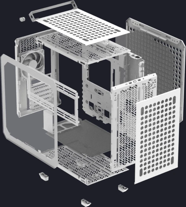 Cooler Master Qube 500 Flatpack White, weiß, Glasfenster