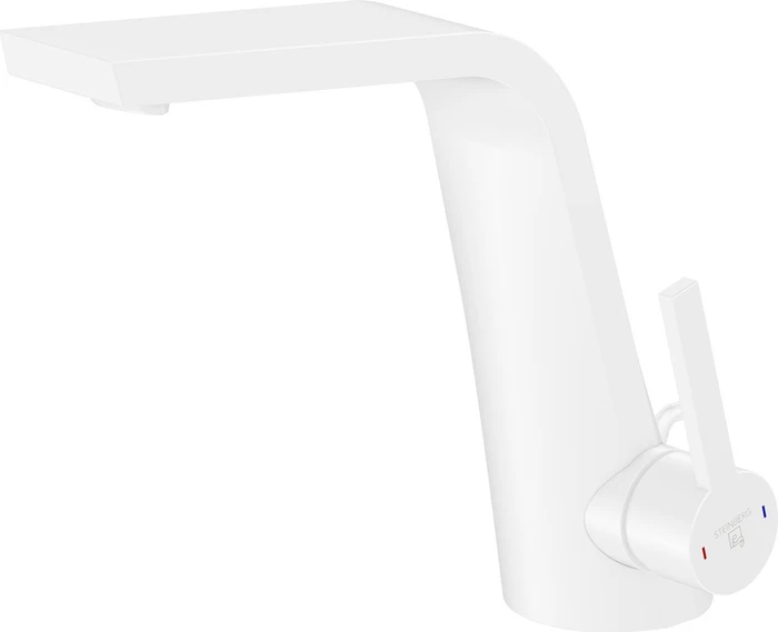 Steinberg Serie 260 Waschtisch-Einhebelmischer mit Ablaufgarnitur weiß