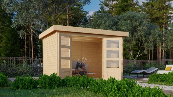 Karibu Kerko 4 Gartenhaus natur