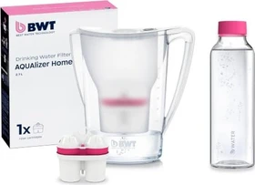 BWT Aqualizer 2.7l Tischwasserfilter inkl. Kartusche + Trinkflasche weiß