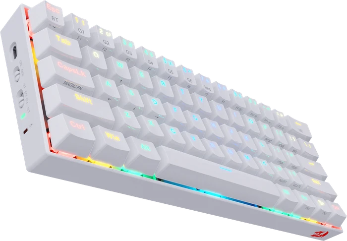 Redragon K530 Pro Draconic, LEDs RGB, hot-swap, weiß, Gaote Outemu BROWN, USB/Bluetooth, US