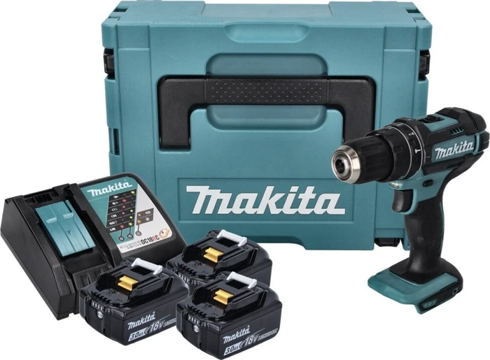 Makita DHP482RF3J Akku-Schlagbohrschrauber inkl. MAKPAC + 3 Akkus 3.0Ah