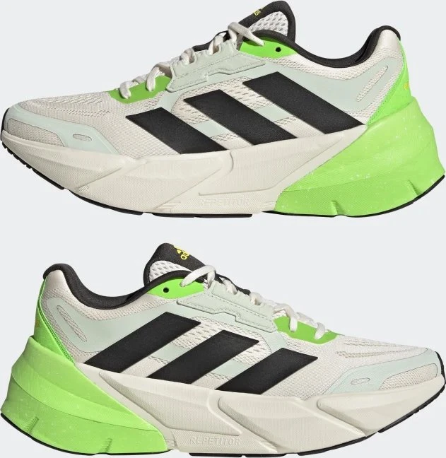 adidas Adistar chalk white/core black/solar green (Herren)