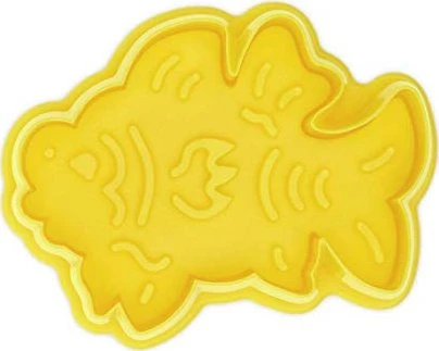 Städter Präge-Ausstecher mit Auswerfer Fisch 6.5cm gelb