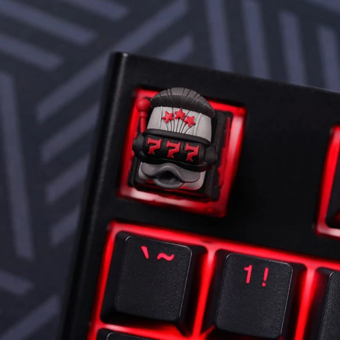 Ducky x Hot Keys Project Ducky League Keycap Dark Edition - Lucky, Kunstharz (Resin), schwarz/grau/rot, 1 Taste