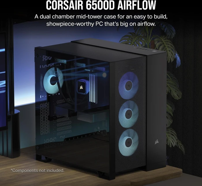 Corsair 6500D Airflow, schwarz, Glasfenster
