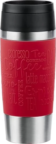 Emsa Travel Mug Classic Coffee and Tea Isolierbecher 360ml dunkelrot
