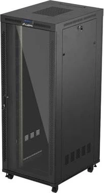 Lanberg 19" Rackschrank 42HE, LCD, freistehend, Flat Pack, V2, Glastür, IP20, RAL 9004, 1000mm tief