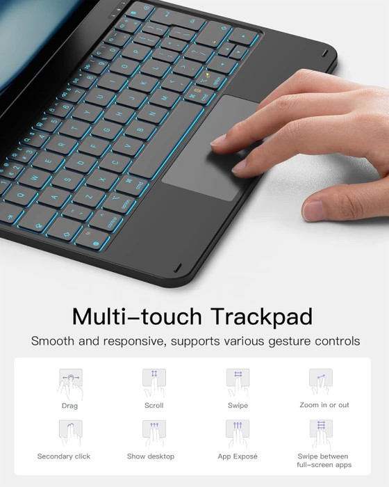 Inateck Magnetische Tastaturhülle für iPad Air 6 11"/iPad Air 5/iPad Pro 11", schwarz, UK