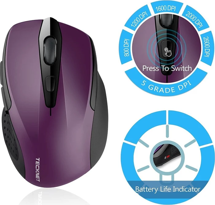 TeckNet Pro 2.4G Wireless, violett, USB