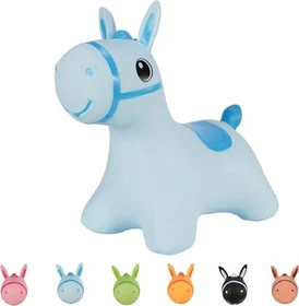 Hoppimals Hüpftier Pferd blau mit Pumpe