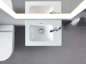 Duravit ME by Starck Handwaschbecken rechteckig 43x30cm, mit Hahnloch, mit Überlauf, weiß