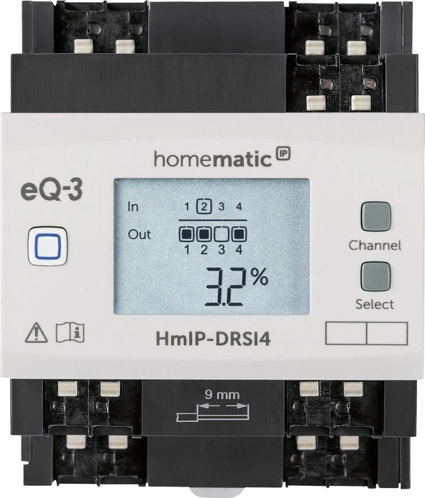 eQ-3 Homematic IP Schaltaktor für Hutschienenmontage, 4-fach, Schaltaktor