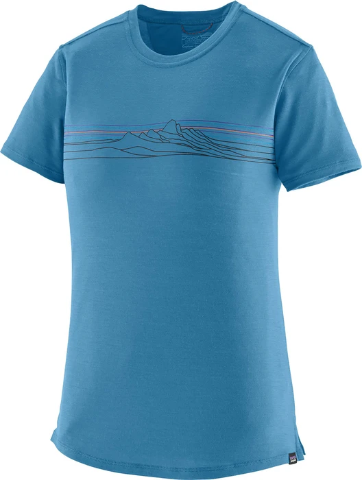 Patagonia Capilene Cool Merino Graphic Funktionsshirt kurzarm strata stripe: shore blue (Damen)