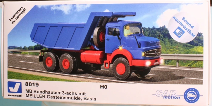 Viessmann - Spur H0 - CarMotion - MB Rundhauber 3-achs mit MEILLER Gesteinsmulde