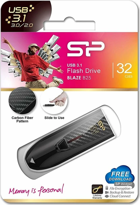 Silicon Power Blaze B25 32GB schwarz, USB-A, USB 3.2 Gen 1×1