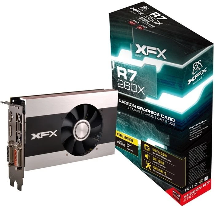 XFX Radeon R7 260X Aluminium Edition, 1GB GDDR5, 2x DVI, HDMI, DP