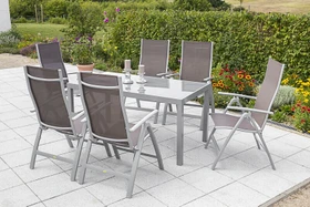 Merxx Carrara Gartenmöbel-Set taupe, 7-tlg.