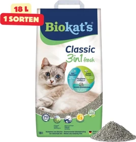 Gimborn Biokat's Classic 3in1 Fresh Katzenstreu, Frühlingsduft, 18l
