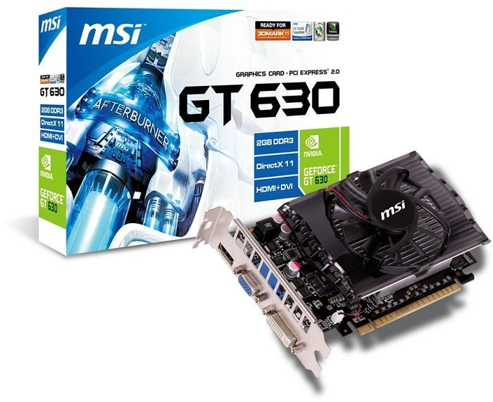 MSI GeForce GT 630, N630GT-MD2GD3, 2GB DDR3, VGA, DVI, HDMI
