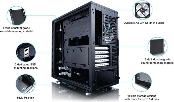 Fractal Design Define Mini C, Acrylfenster, schallgedämmt