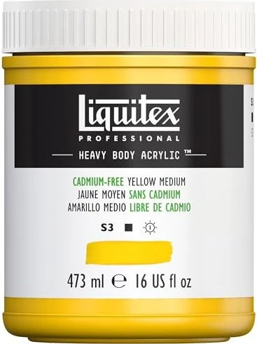 Liquitex Professional Heavy Body Acrylic cadmium-free yellow medium, 473ml