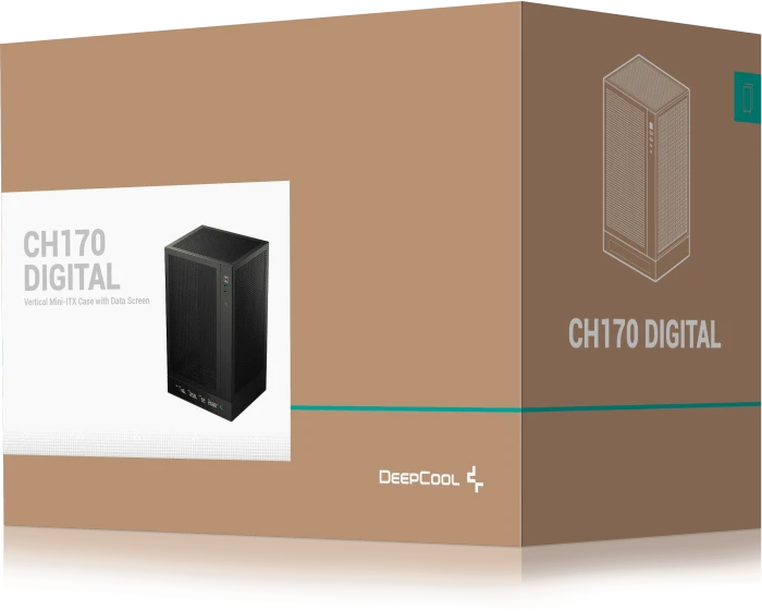 DeepCool CH170 DIGITAL, schwarz, Mini-ITX