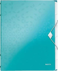 Leitz WOW Ordnungsmappe, 6 Fächer, A4, eisblau metallic