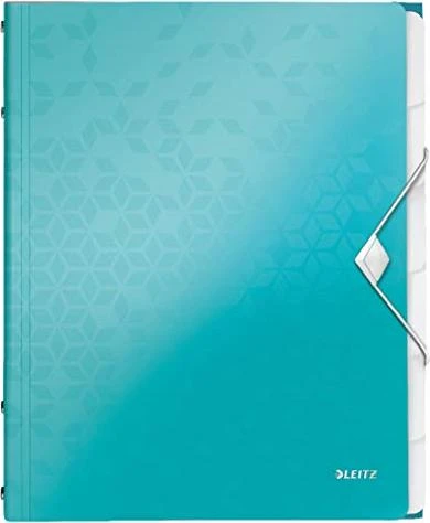 Leitz WOW Ordnungsmappe, 6 Fächer, A4, eisblau metallic