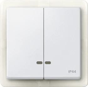 Merten System M Doppelwippe Kontrollfenster IP44 Thermoplast edelmatt, polarweiß