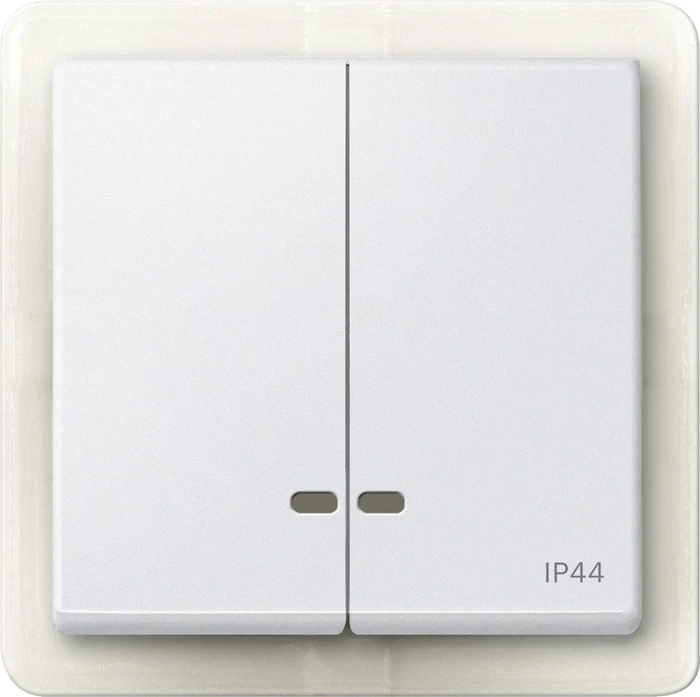 Merten System M Doppelwippe Kontrollfenster IP44 Thermoplast edelmatt, polarweiß