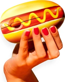 Mustard Hot Dog Mouse Compact Wireless Mouse, USB (M11083)