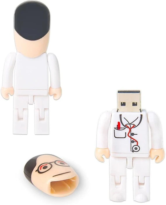 Diverse USB-Sticks Cartoon Arzt 8GB weiß, USB-A, USB 2.0