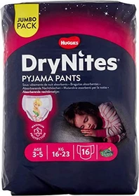 Huggies DryNite Girls Einwegwindel, 36M-5J, 16-23kg, 64 Stück (4x 16 Stück)