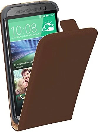 Pedea Flip Cover Premium für HTC One (M8) braun