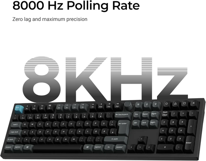 Keychron Q6 Ultra 8K, schwarz, LEDs RGB, hot-swap, Keychron Silk POM RED, USB/Bluetooth, DE