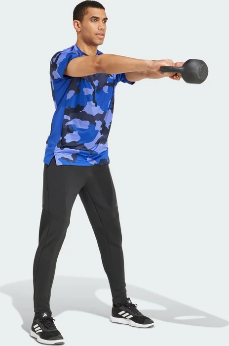 adidas Train Essentials Camo Allover Print Funktionsshirt kurzarm semi lucid blue (Herren)