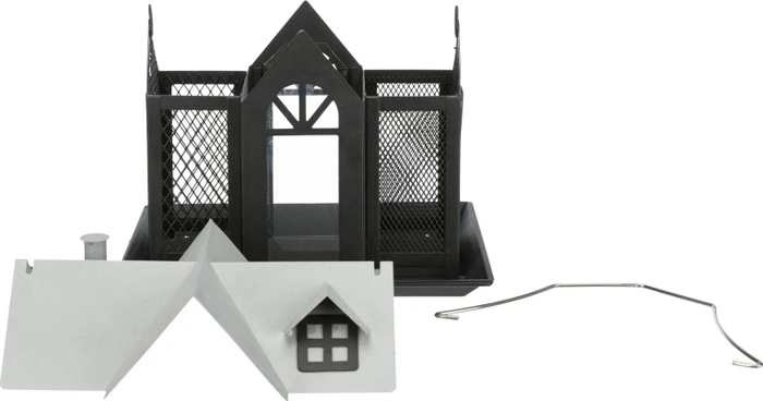 Trixie Vogelfutterhaus Villa mit 3 Kammern, schwarz/weiß