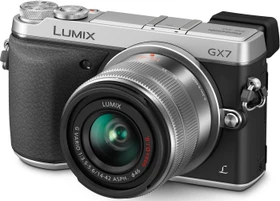 Panasonic Lumix DMC-GX7 silber mit Objektiv Lumix G Vario 14-42mm 3.5-5.6 II ASPH OIS