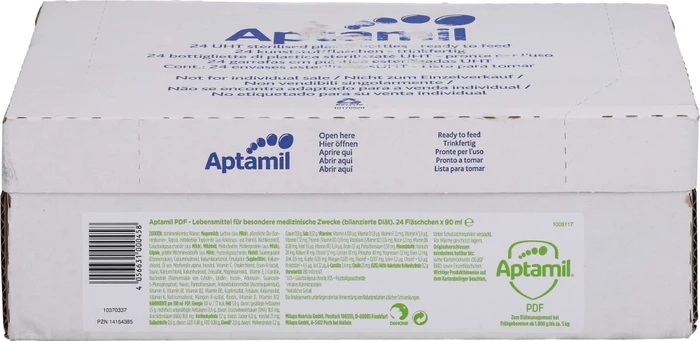 Milupa Aptamil PDF Spezialnahrung Babymilch flüssig, 2.16l (24x 90ml)