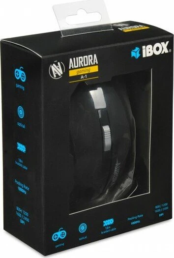 iBox Aurora A-1 Gaming Mouse schwarz, USB