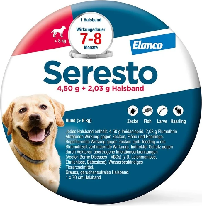 Bayer Seresto Zecken-Flohband für Hunde über 8kg 70cm, 1 Stück