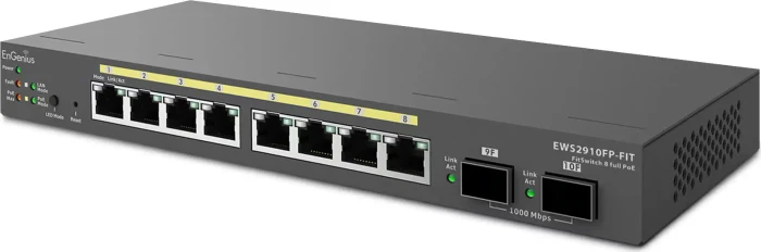EnGenius Fit FitSwitch EWS29 Desktop Gigabit Managed Switch, 8x RJ-45, 2x SFP, 110W PoE